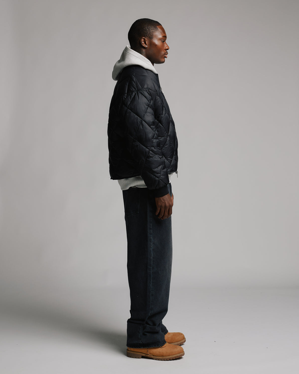 Quilted Puffer Jacket - Black