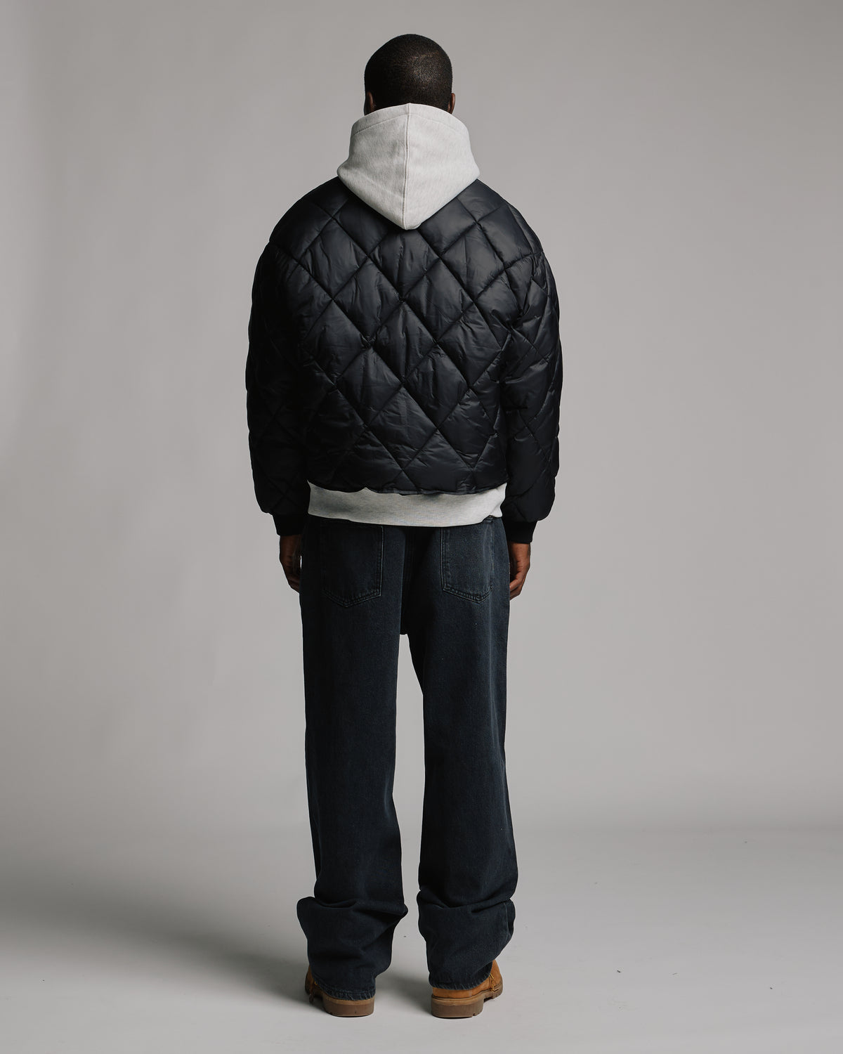 Quilted Puffer Jacket - Black