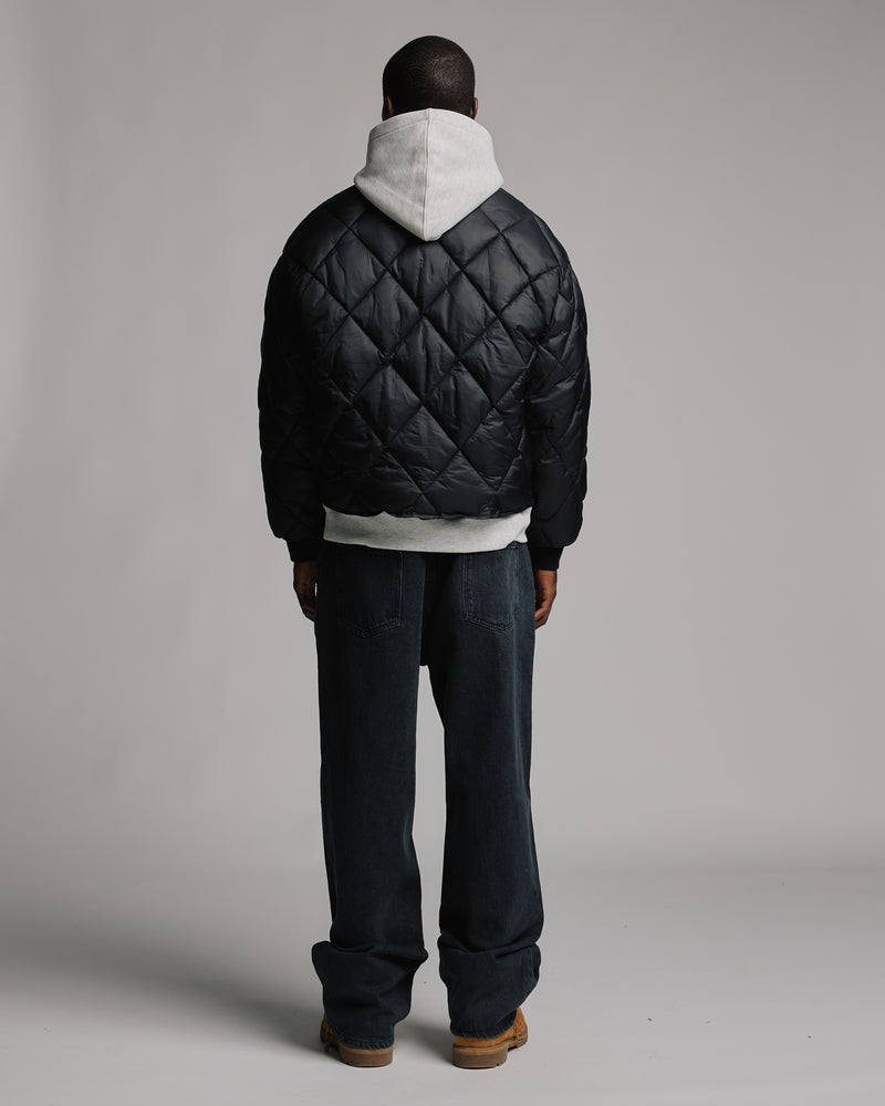 Quilted Puffer Jacket - Black