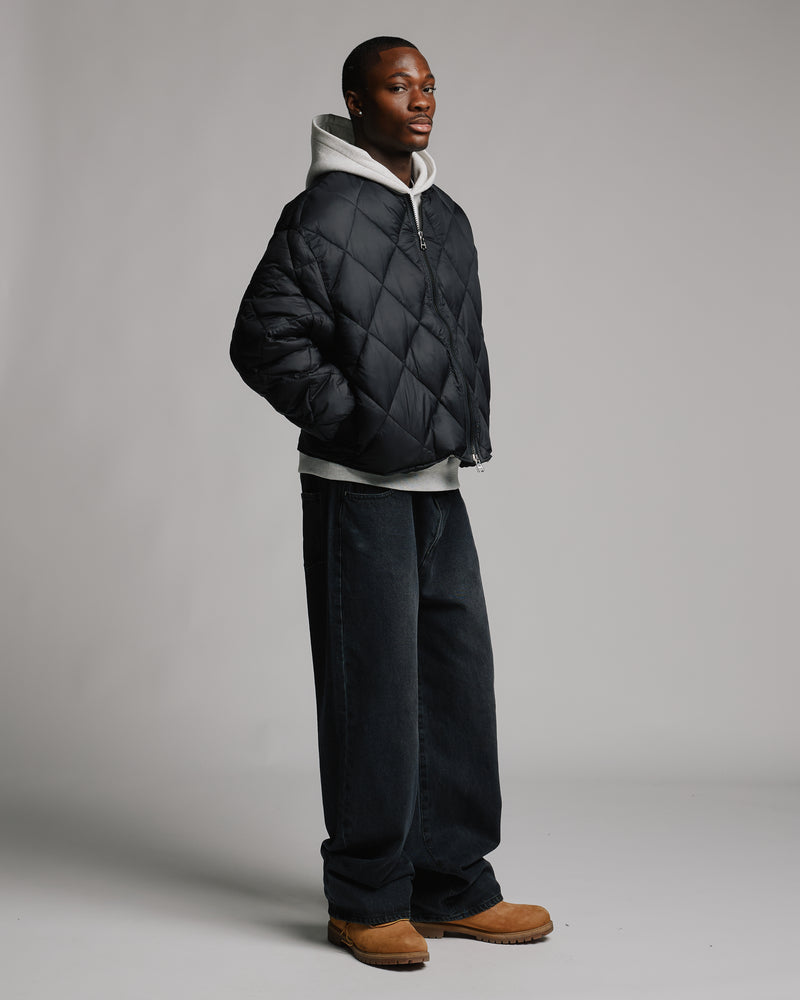 Quilted Puffer Jacket - Black