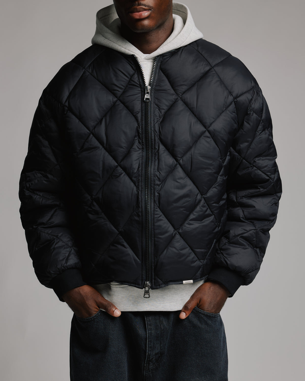 Quilted Puffer Jacket - Black