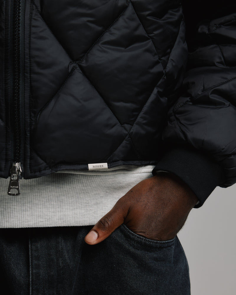 Quilted Puffer Jacket - Black