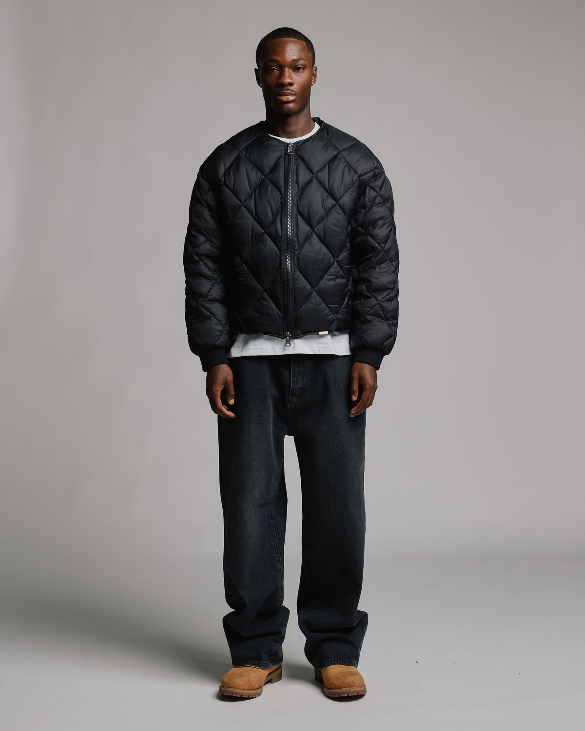 Quilted Puffer Jacket - Black