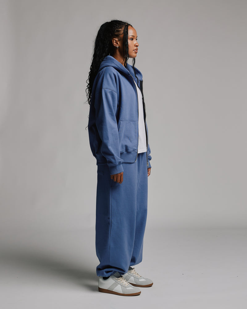 Drop Shoulder Zip Hoodie - Dusk