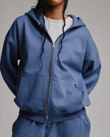 Drop Shoulder Zip Hoodie - Dusk