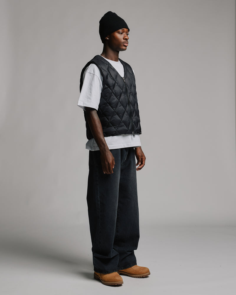 Quilted Puffer Vest - Black