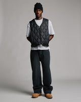 Quilted Puffer Vest - Black