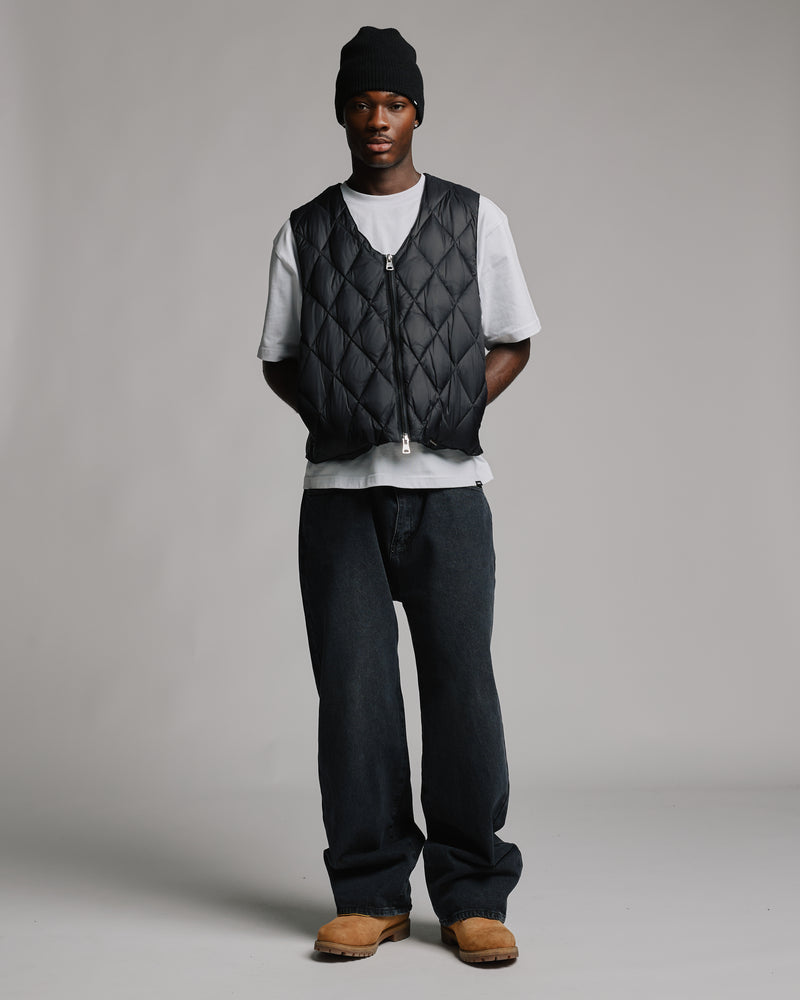 Quilted Puffer Vest - Black
