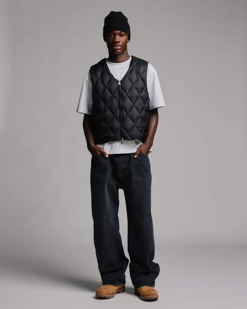 Quilted Puffer Vest - Black