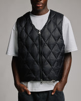 Quilted Puffer Vest - Black