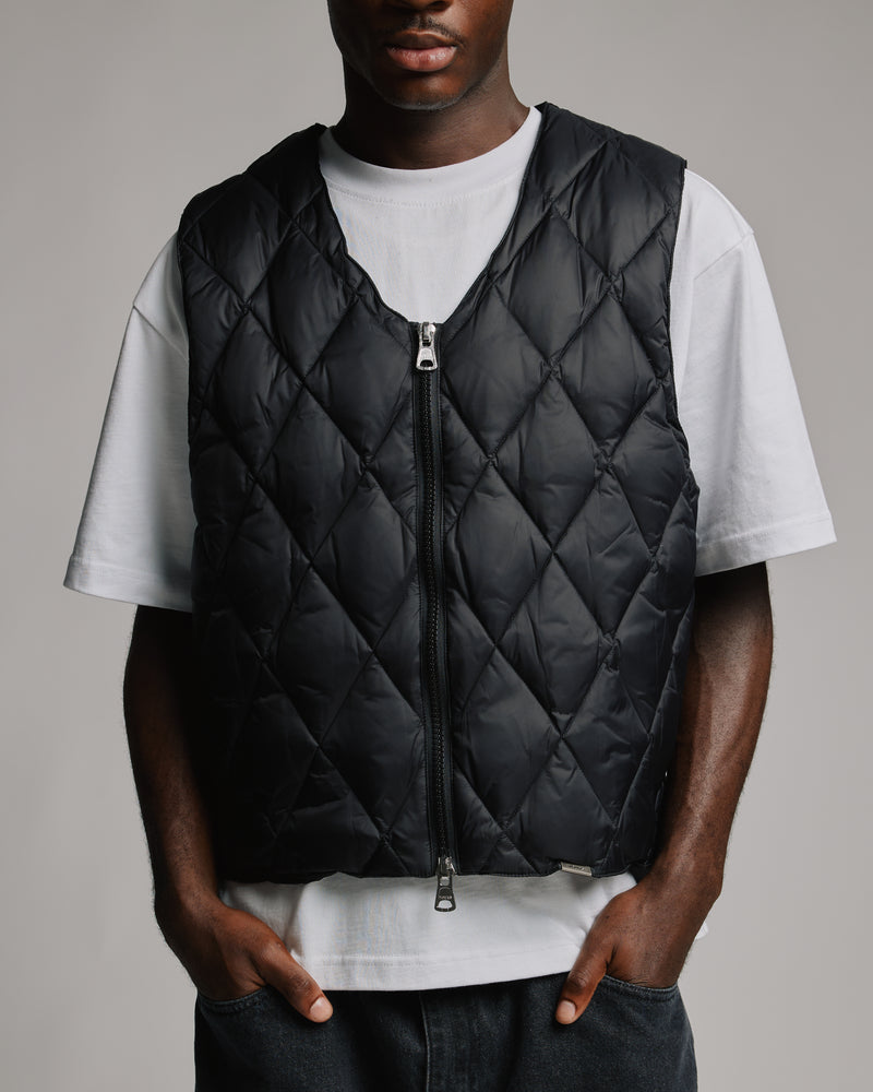 Quilted Puffer Vest - Black