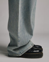 Rhinestone Baggy Denim - Washed Blue