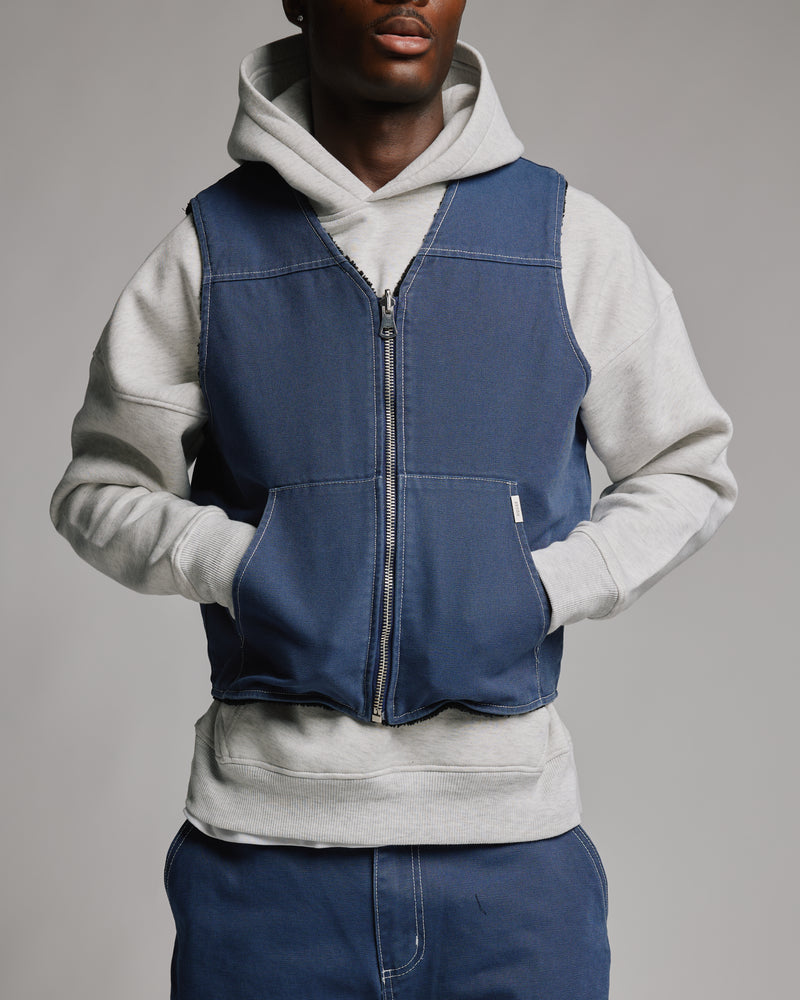 Reversible Workwear Vest - Washed Blue