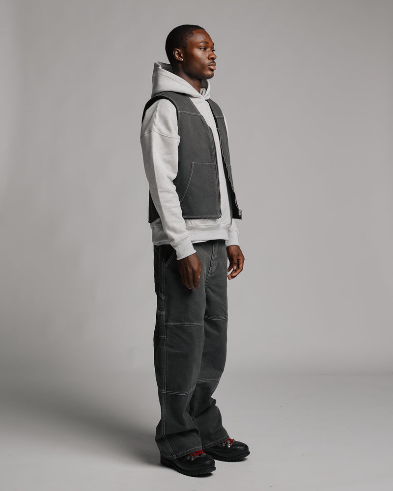 Reversible Workwear Vest - Washed Grey