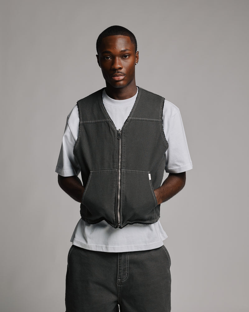 Reversible Workwear Vest - Washed Grey