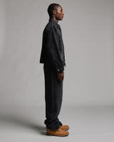 Denim Zip Jacket - Washed Black