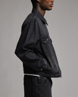 Denim Zip Jacket - Washed Black
