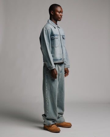 Denim Zip Jacket - Washed Blue