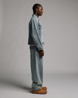 Denim Zip Jacket - Washed Blue