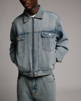 Denim Zip Jacket - Washed Blue