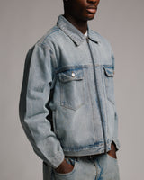 Denim Zip Jacket - Washed Blue