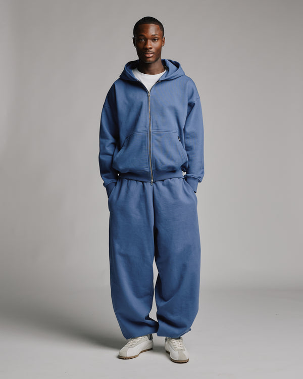 Drop Shoulder Zip Hoodie - Dusk