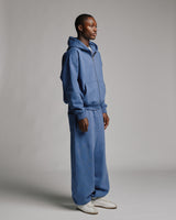Drop Shoulder Zip Hoodie - Dusk