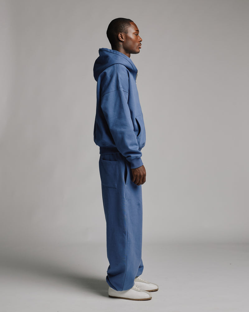 Drop Shoulder Zip Hoodie - Dusk