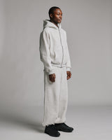 Drop Shoulder Zip Hoodie - Ash