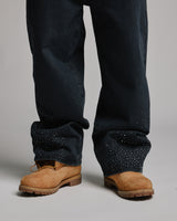 Rhinestone Baggy Denim - Washed Black