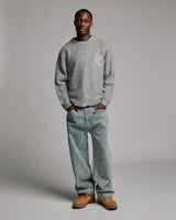 Rhinestone Baggy Denim - Washed Blue