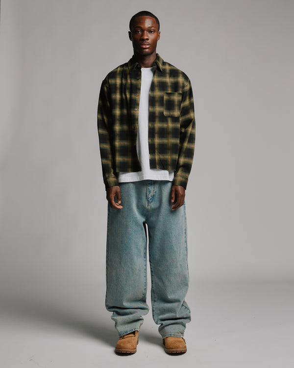 Cropped Flannel - Green