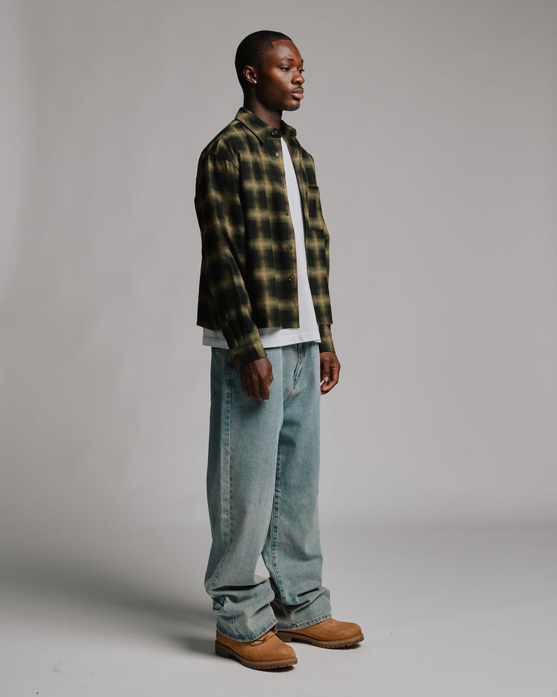 Cropped Flannel - Green