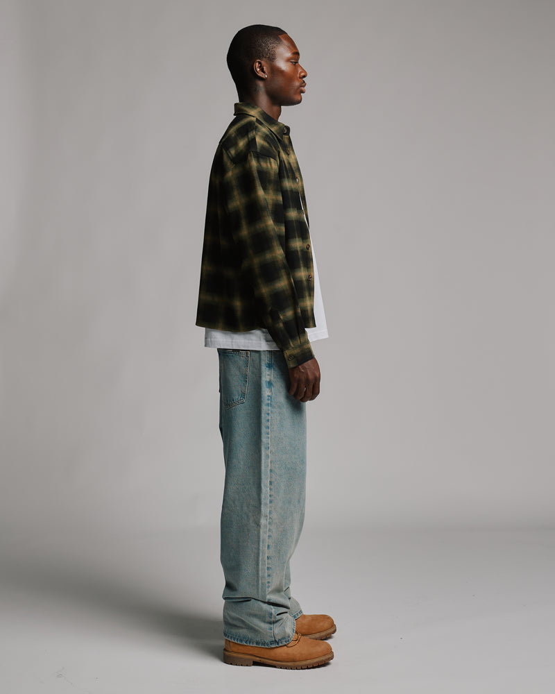Cropped Flannel - Green