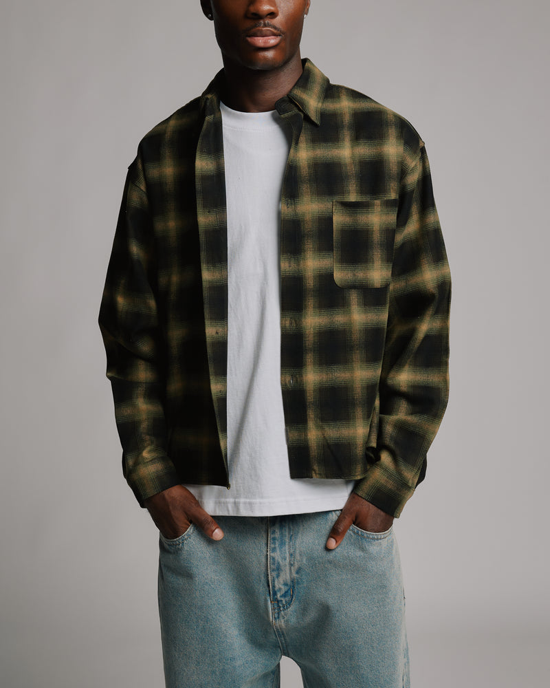 Cropped Flannel - Green