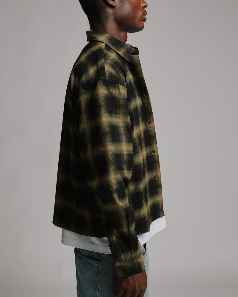 Cropped Flannel - Green