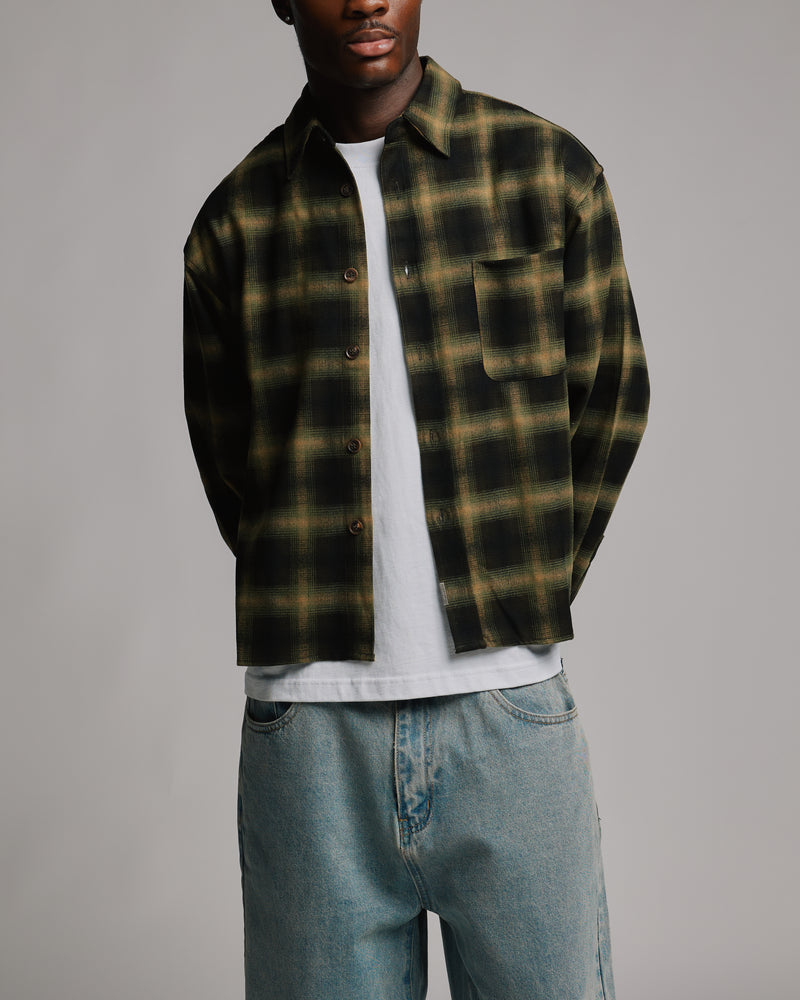 Cropped Flannel - Green