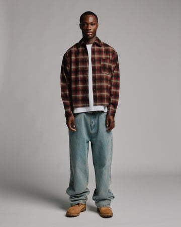 Cropped Flannel - Red