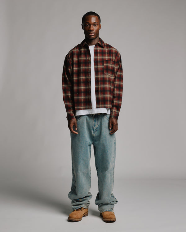 Cropped Flannel - Red