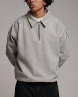 Drop Shoulder 1/4 Zip - Grey