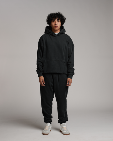 Drop Shoulder Hoodie - Vintage Black