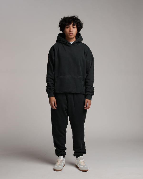 Drop Shoulder Hoodie - Vintage Black