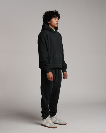 Drop Shoulder Hoodie - Vintage Black