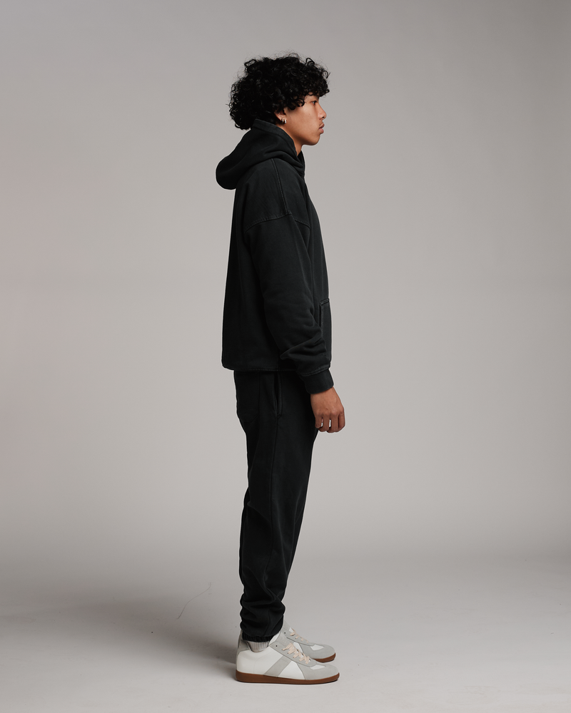 Drop Shoulder Hoodie - Vintage Black