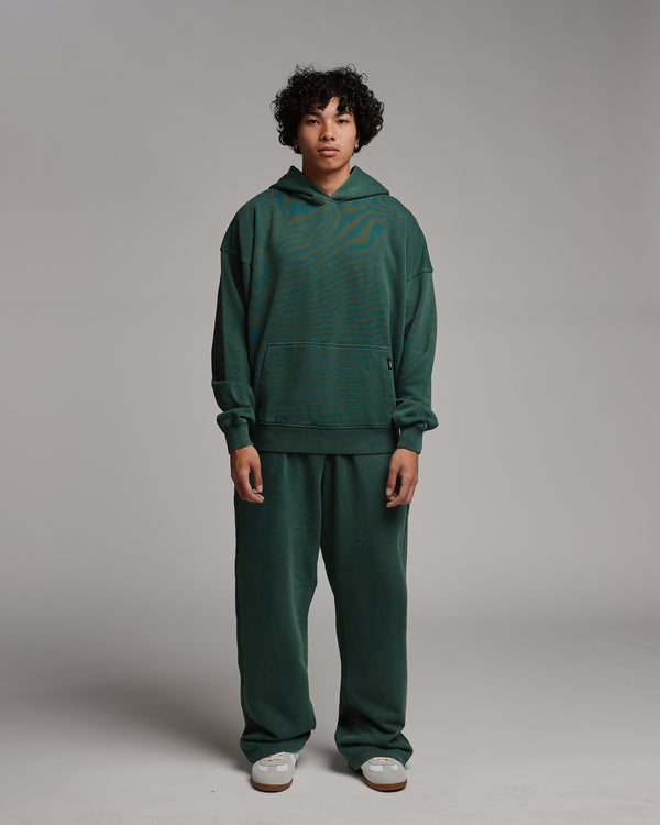Drop Shoulder Hoodie - Vintage Green