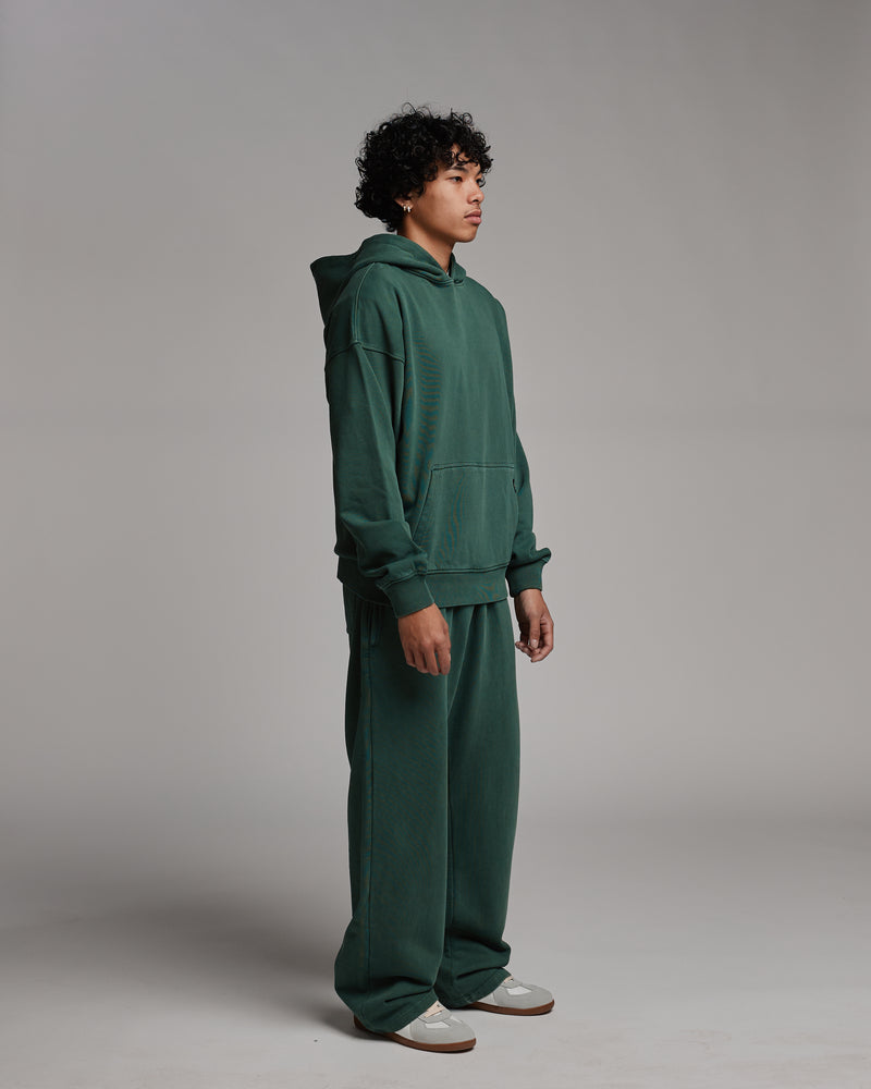 Drop Shoulder Hoodie - Vintage Green