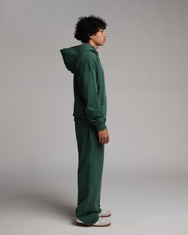 Drop Shoulder Hoodie - Vintage Green