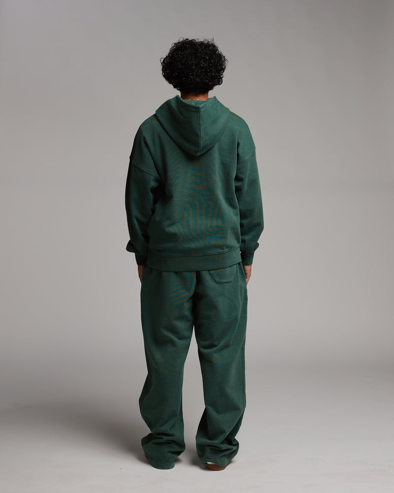 Drop Shoulder Hoodie - Vintage Green