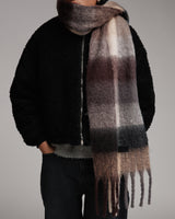 Oversized Scarf - Burgundy/Grey