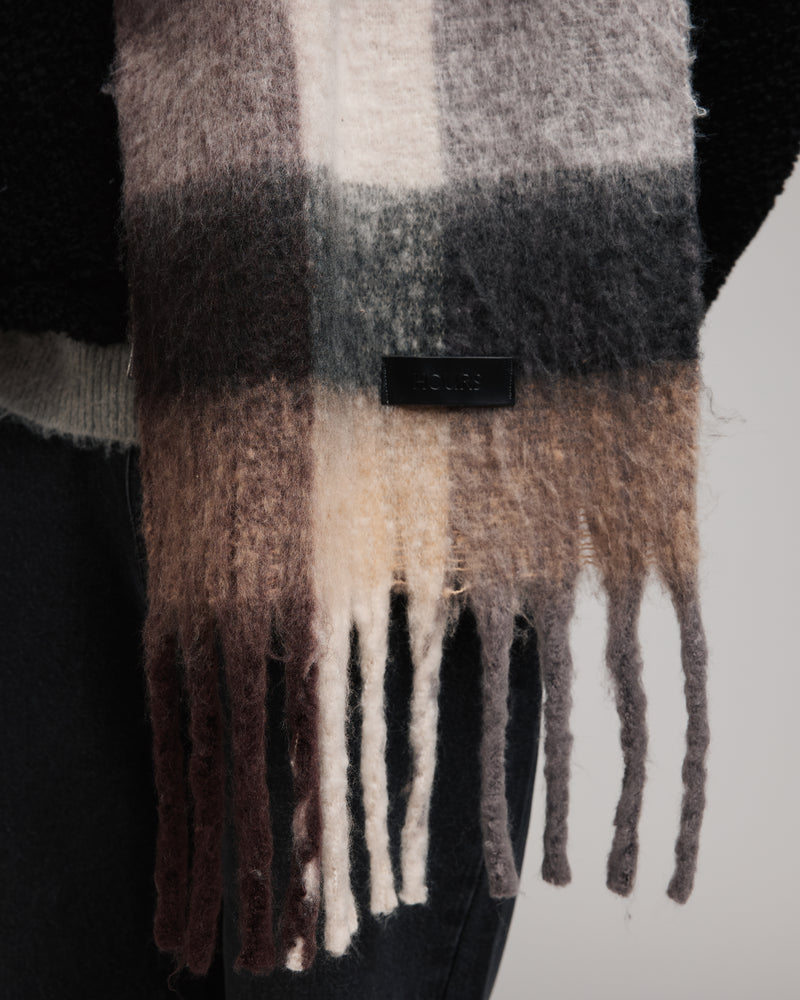 Oversized Scarf - Burgundy/Grey